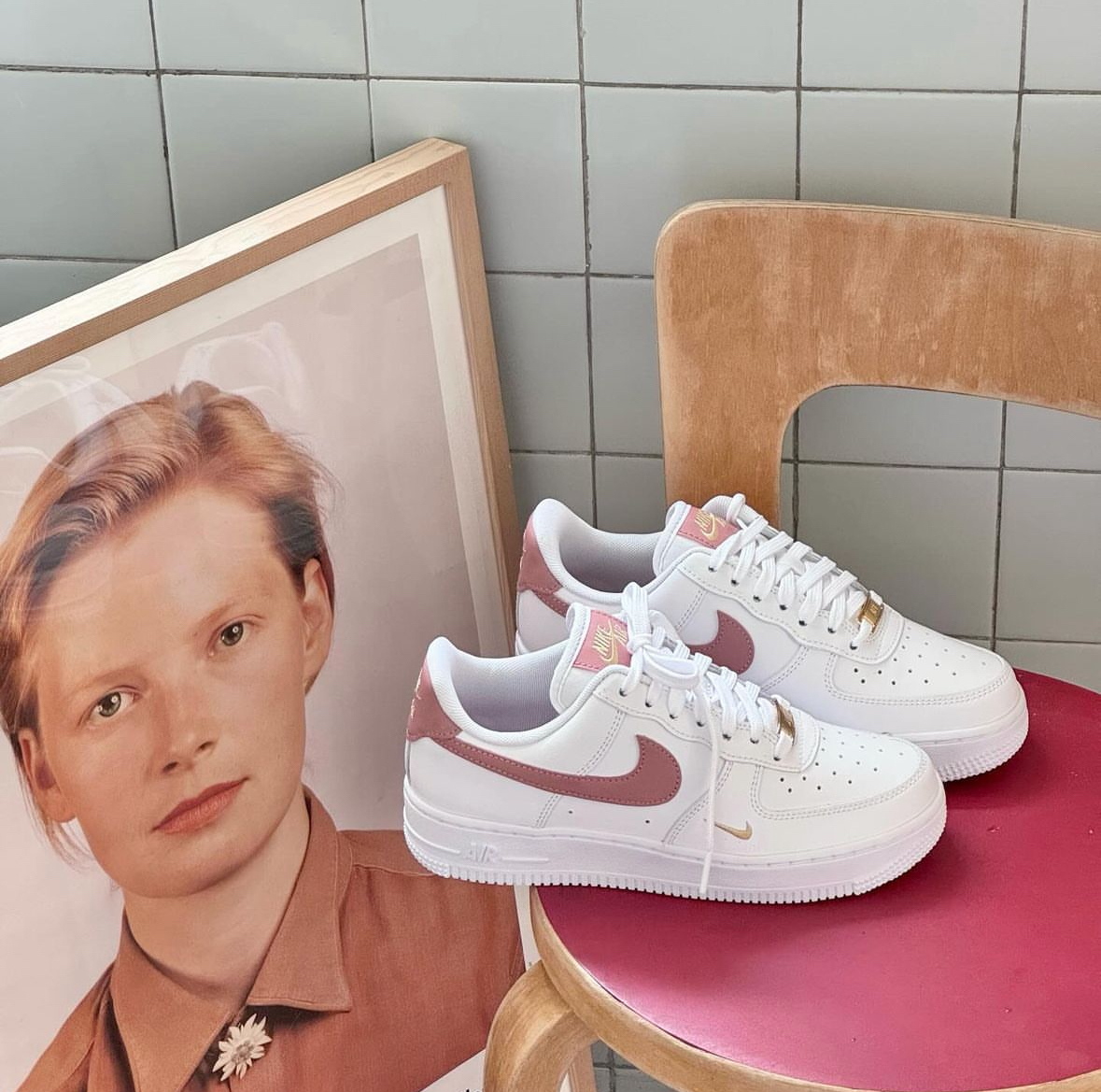 Nike Air Force 1 AF1 紅豆小金勾 粉色 小金勾 皮革 女款 CZ0270-103/預購