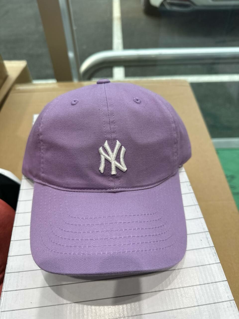 [S] MLB BASIC LOGO NEWYORK YANKEES BASEBALL CAP,LAVENDER, 3ACP7701NK0033-50LDS (SMLB335)