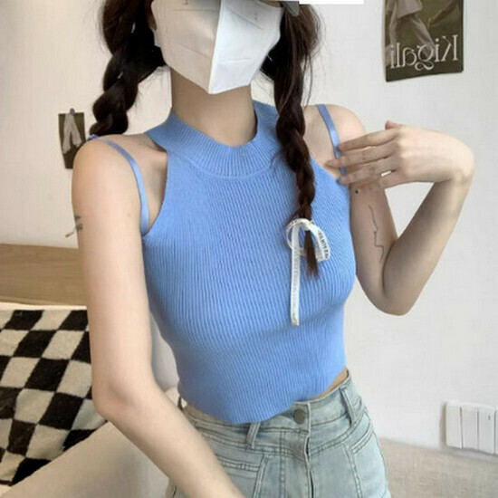 Hot selling knitted vest [blue] [one size fits all]