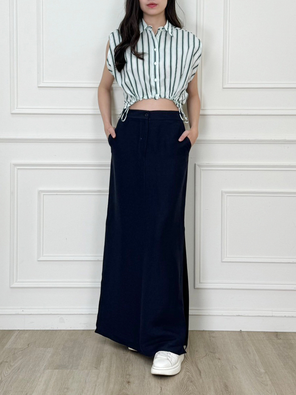 Antonelli Firenze 雙開叉A字裙(深藍)