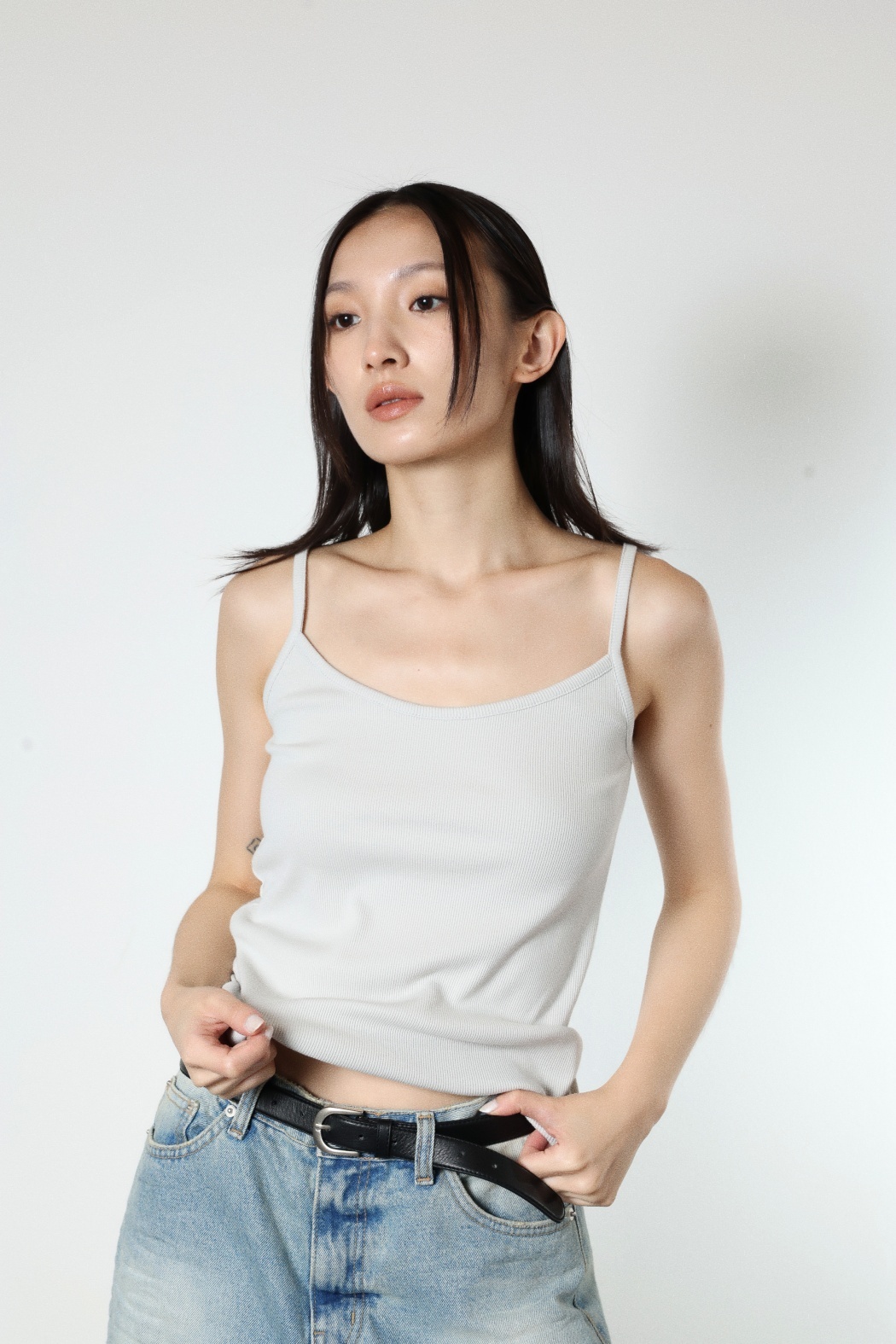 包覆顯瘦羅紋背心-薄荷