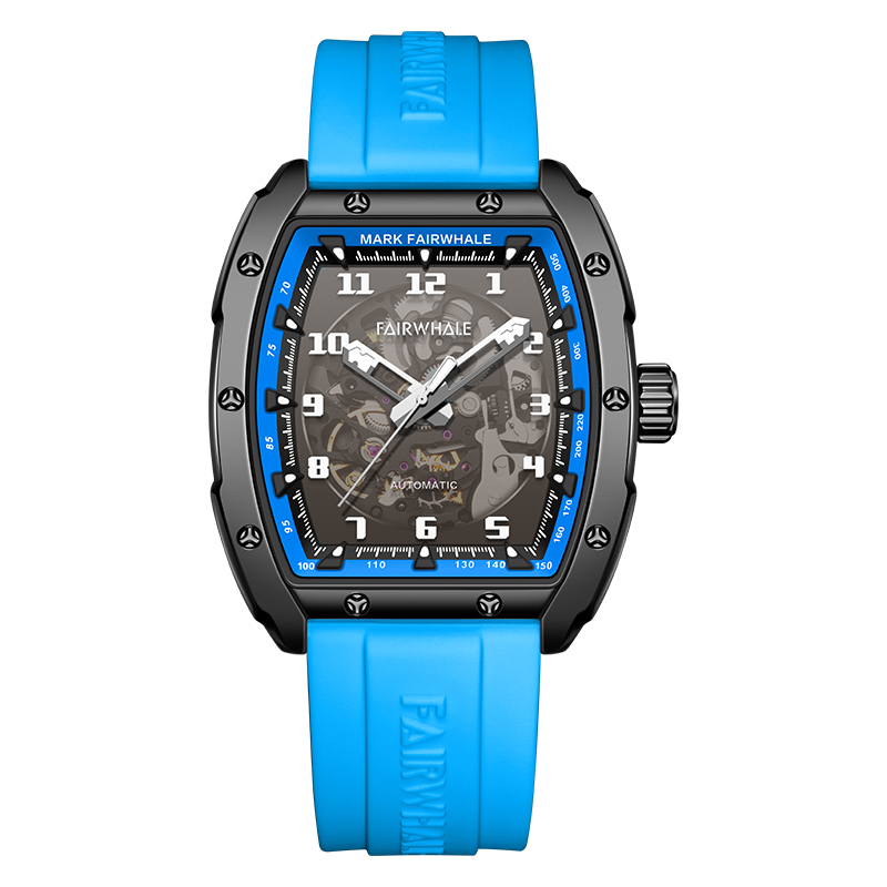 【Mark Fairwhale 馬克菲爾】FW-6450-P 神秘酒桶型 潮流 夜光 機械 手錶 -