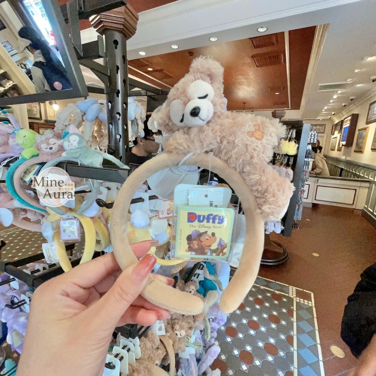 達菲 Duffy 絨毛趴趴睡顏 造型 髮圈 髮箍 -上海迪士尼樂園