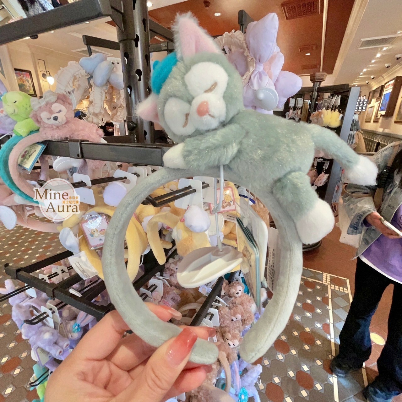 傑拉托尼 畫家貓 Gelatoni 絨毛趴趴睡顏 造型 髮圈 髮箍 -上海迪士尼樂園