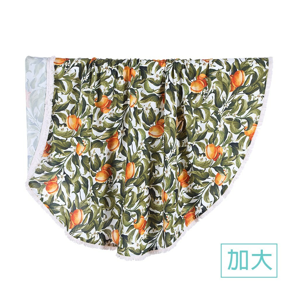 La Millou波蘭 竹纖涼感巾加大款圓形流蘇｜抗菌包巾｜金黃杏樹