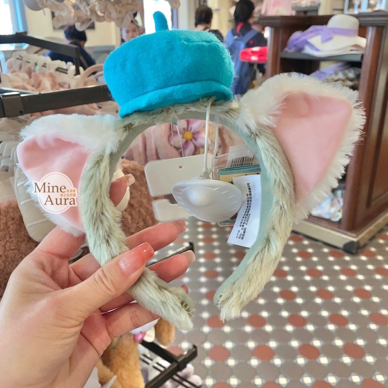 傑拉托尼 畫家貓 Gelatoni 絨毛立體耳朵 造型 髮圈 髮箍 -上海迪士尼樂園