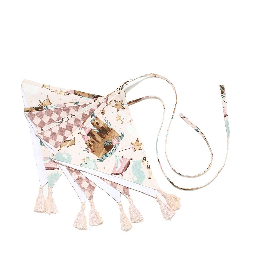 La Millou波蘭 拉米洛北歐風三角流蘇旗幟｜仙履奇緣(粉底)