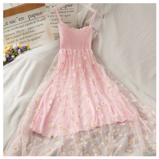 Mesh slip dress (pink) (one size)