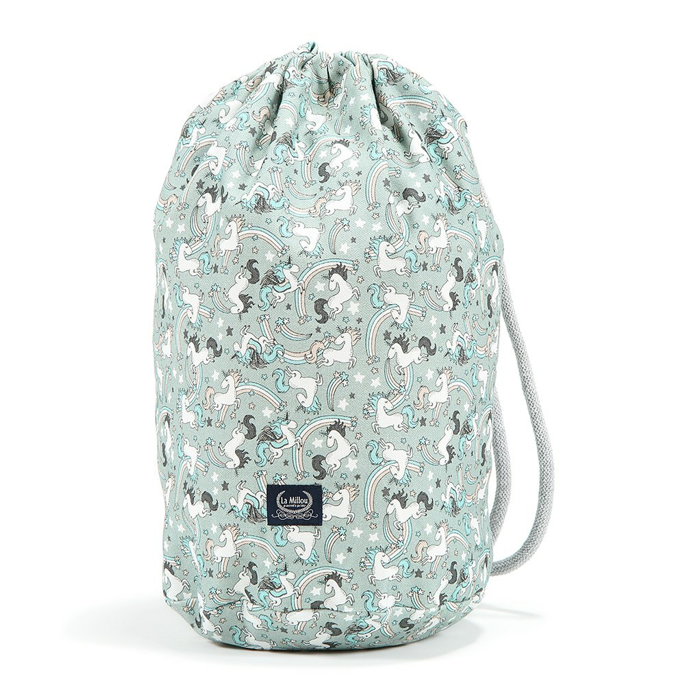 La Millou Moonies沃克兒童束口後背包-童話獨角獸(綠底)-outlet專屬