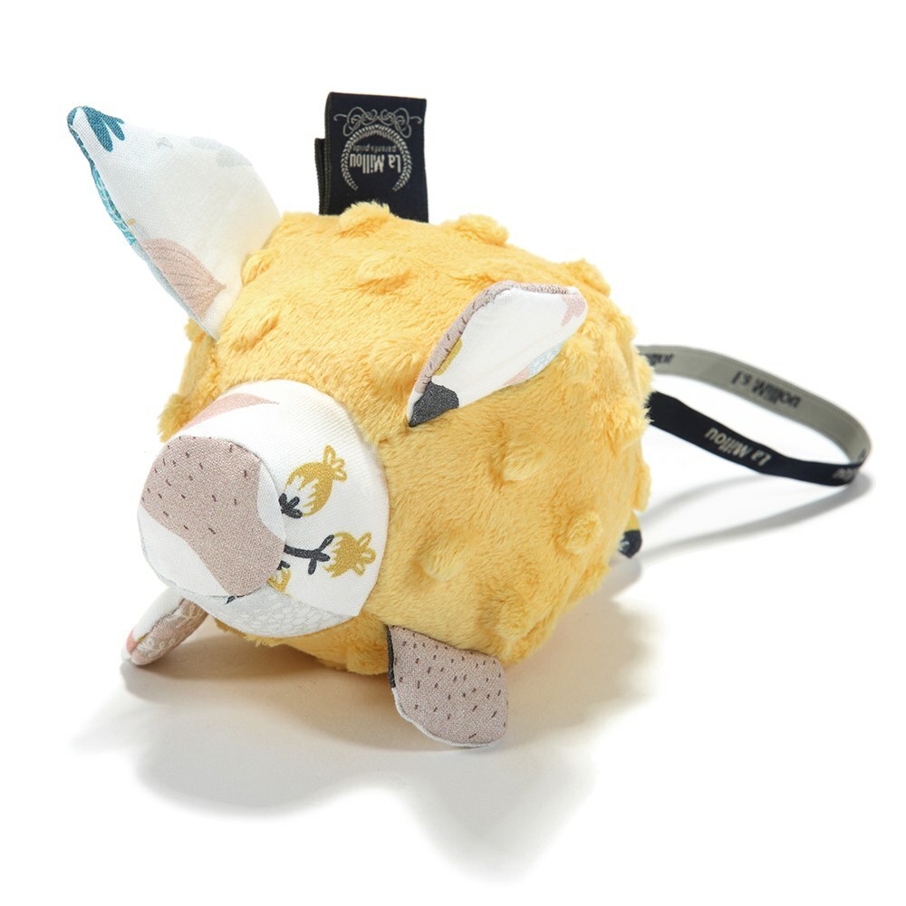 La Millou波蘭 豆豆安撫豬搖鈴玩偶｜可愛鳥語｜清恬芒果黃