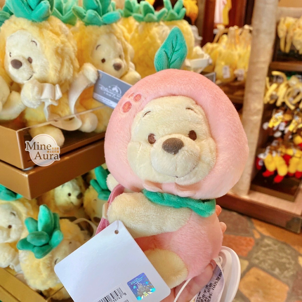 小熊維尼 Winnie the Pooh 水蜜桃系列 抱抱 絨毛 造型 窗簾束帶 窗簾綁帶 -上海迪士尼樂園