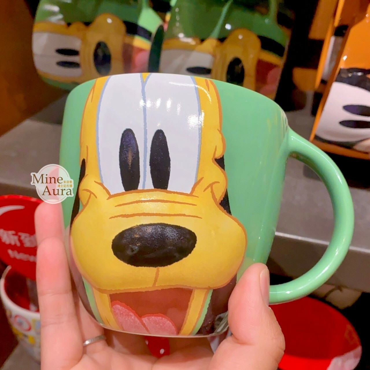 布魯托 Pluto 大臉圖案 陶瓷馬克杯 水杯 -上海迪士尼樂園