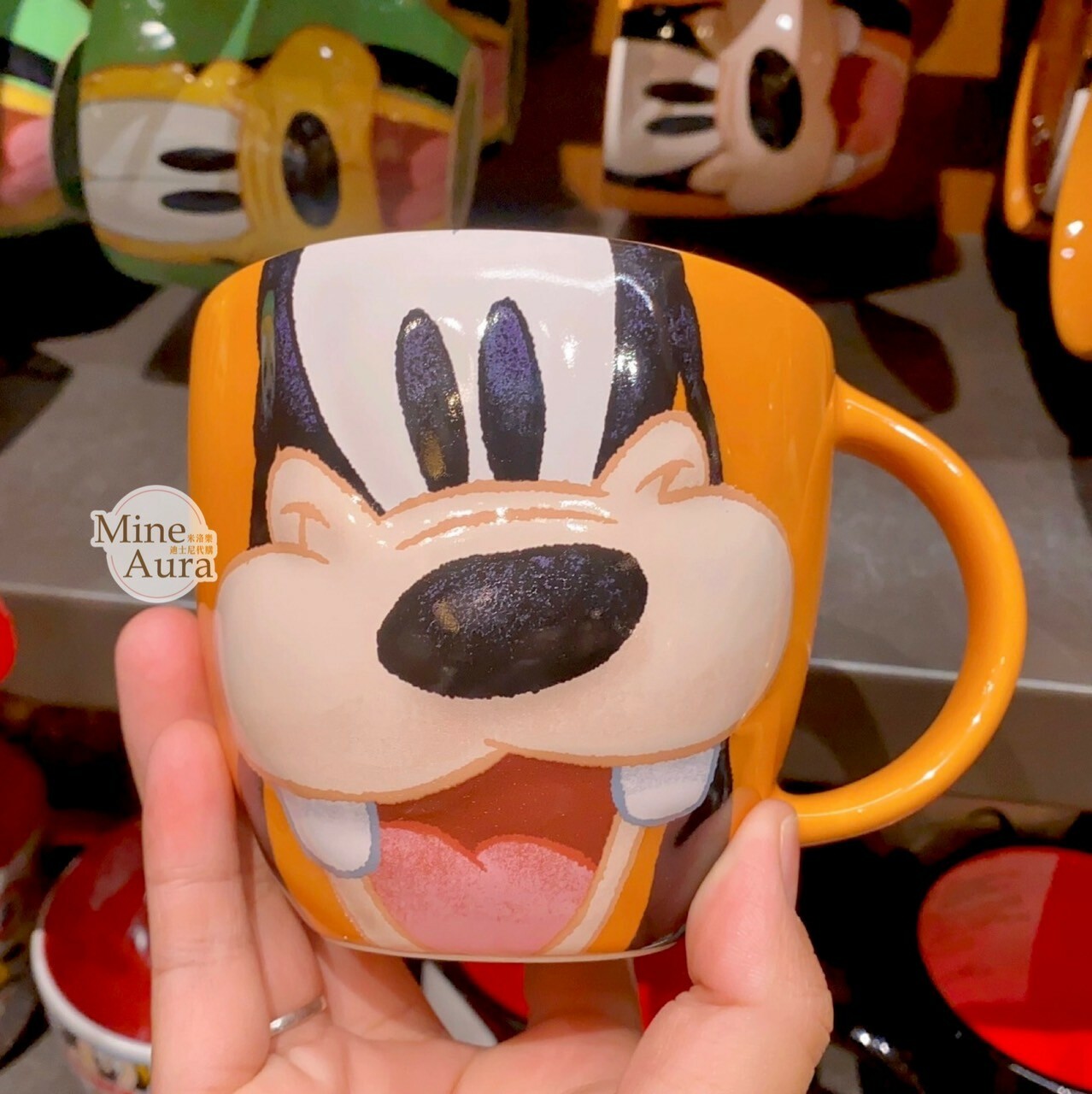 高飛狗 Goofy 大臉圖案 陶瓷馬克杯 水杯 -上海迪士尼樂園