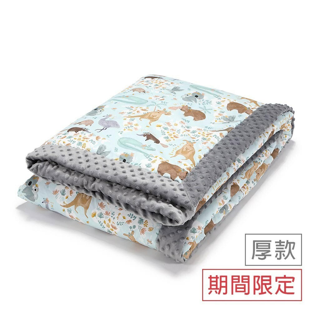 La Millou波蘭 暖膚豆豆毯大人款(140x220cm)｜澳洲森友會(藍底)｜銀河星空灰