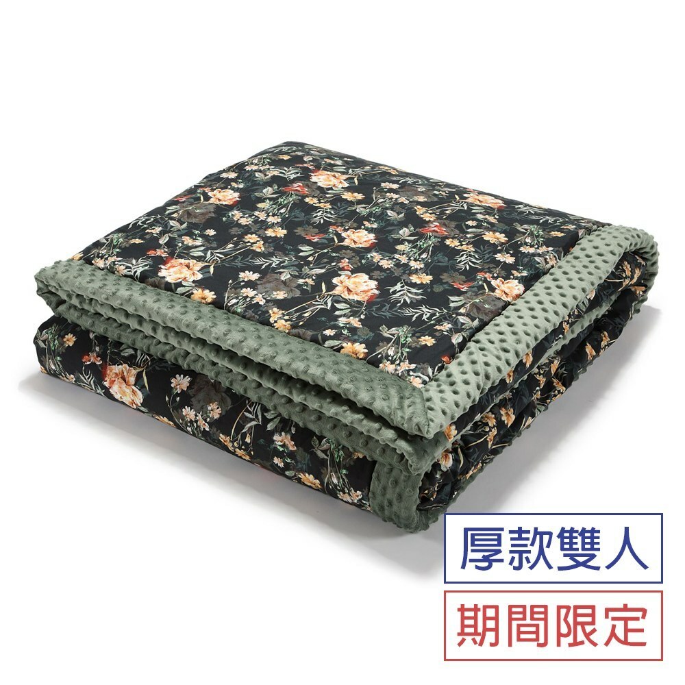 La Millou波蘭 暖膚豆豆毯雙人款(210x220cm)｜黑諾瓦花叢｜抹茶鮮牛奶