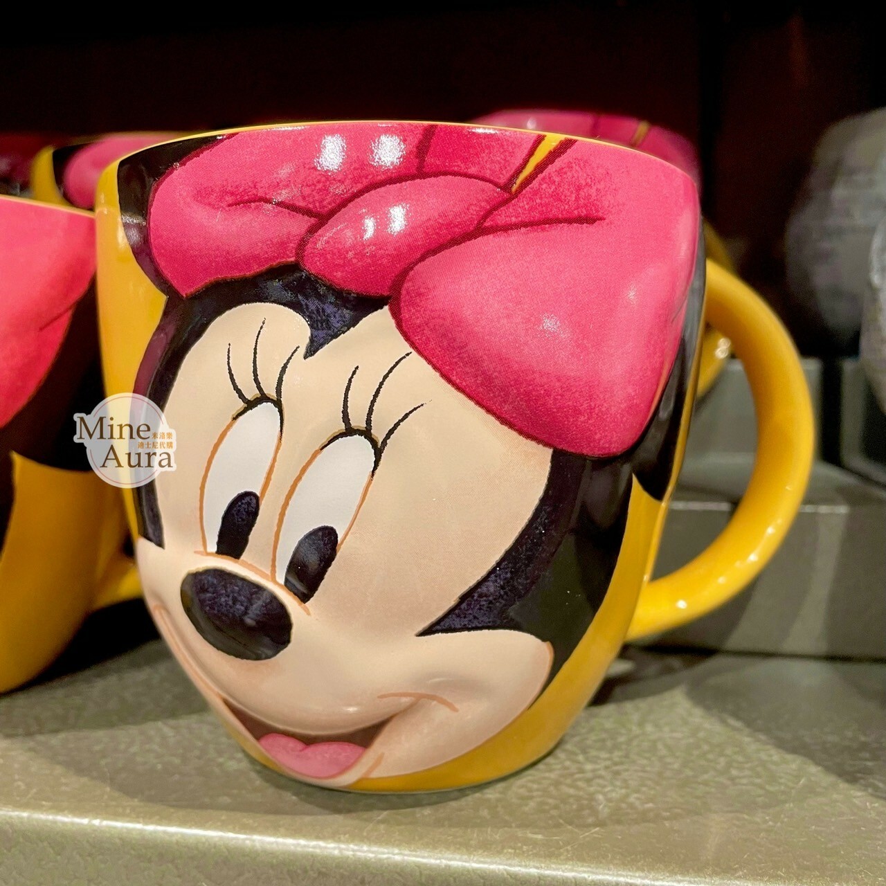 米妮 Minnie 大臉圖案 陶瓷馬克杯 水杯 -上海迪士尼樂園