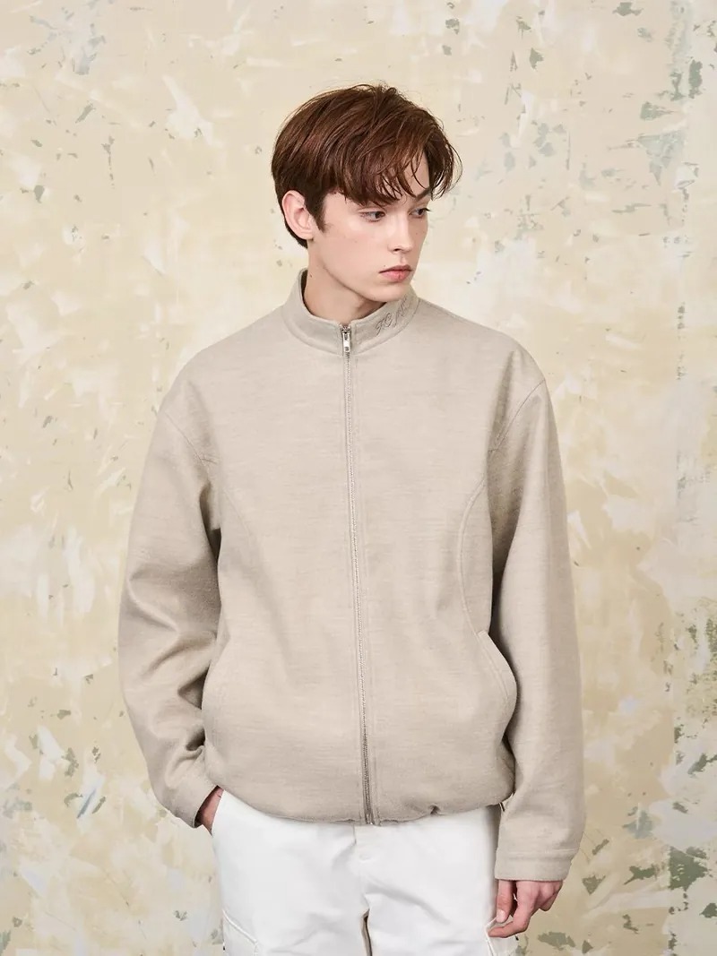 Harsh and Cruel 24SS 粗毛呢立領拉鍊開襟外套 HN234050529