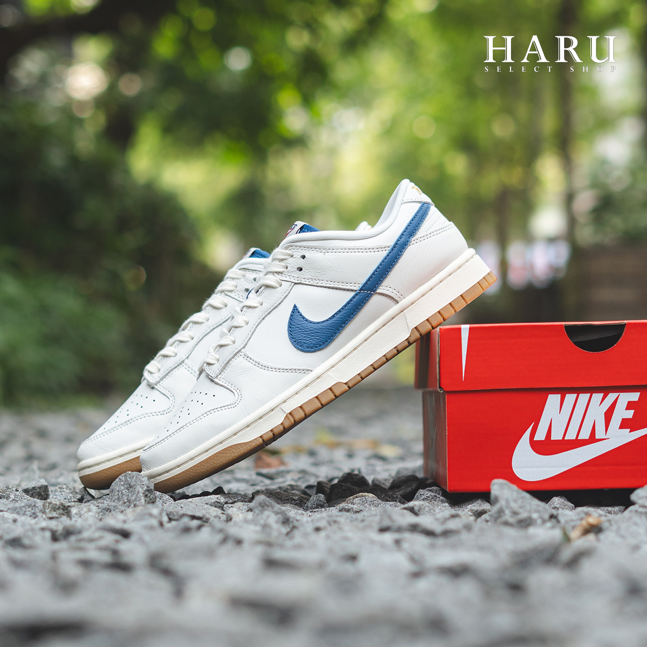 NIKE DUNK LOW "SAIL BLUE" 牛奶藍 奶油白 藍勾  焦糖底 男生復古休閒鞋 DX3198-133