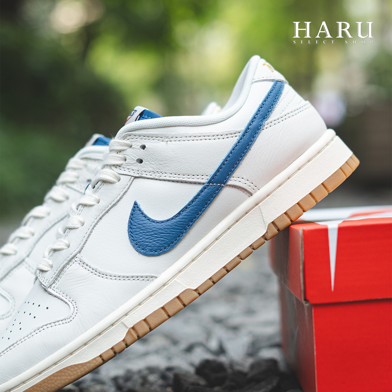 NIKE DUNK LOW "SAIL BLUE" 牛奶藍 奶油白 藍勾  焦糖底 男生復古休閒鞋 DX3198-133