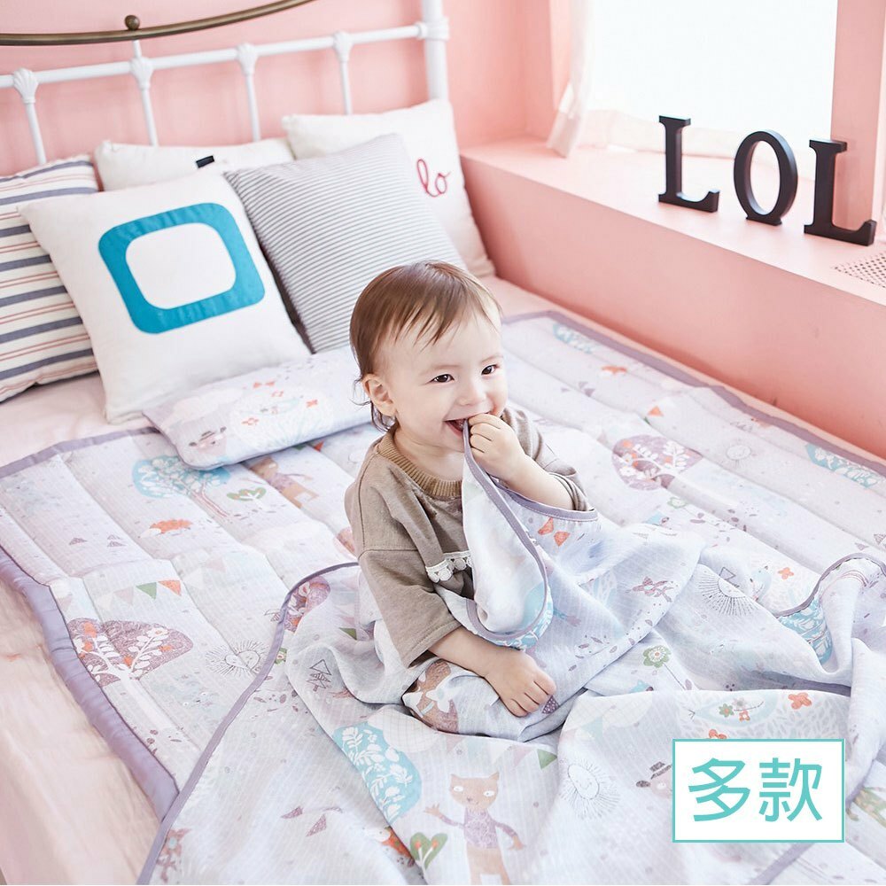 lolbaby韓國 Rayon防靜電｜輕薄柔軟三合一枕被床墊組｜多款可選