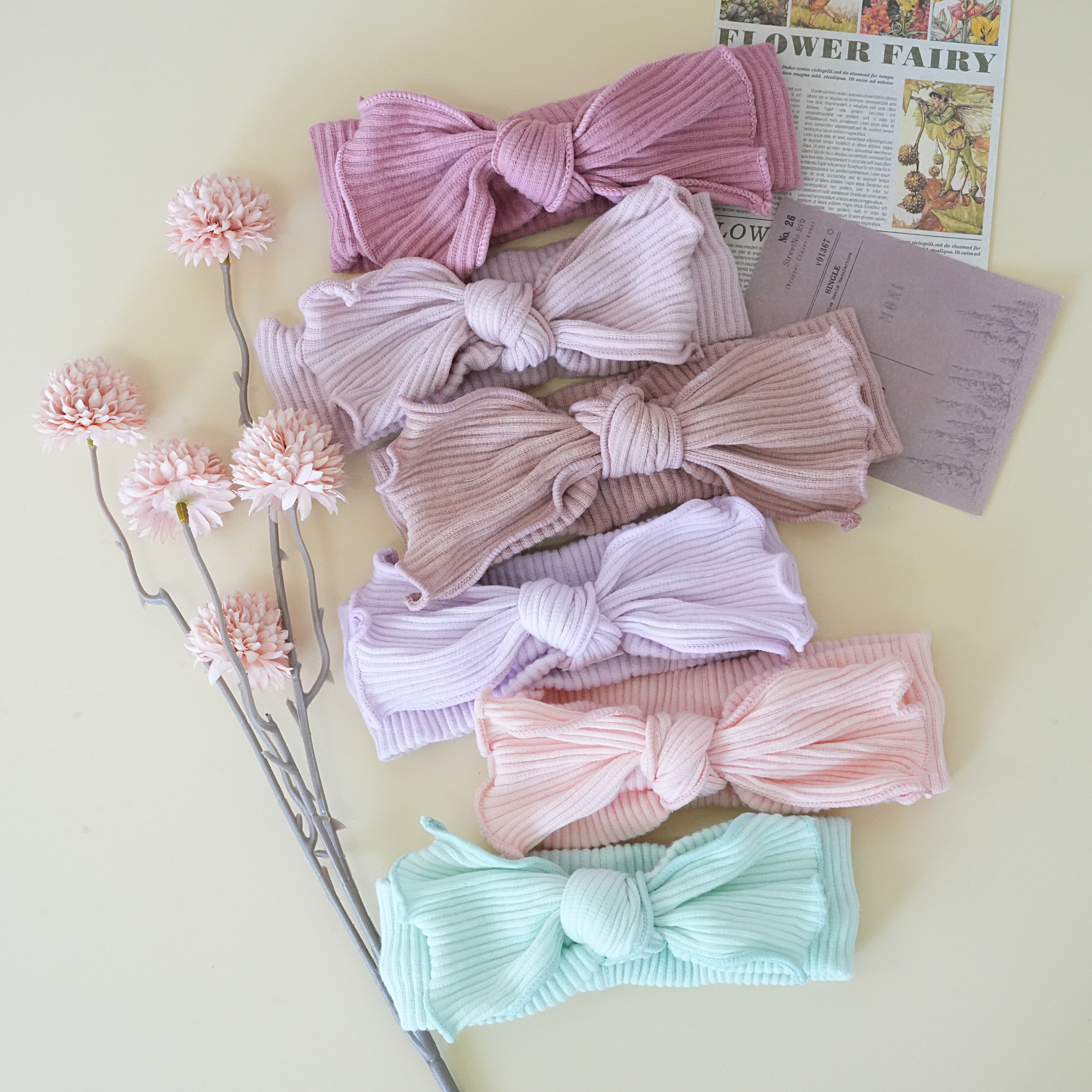 韓國進口手工蝴蝶結髮帶-冬季新色(清新)