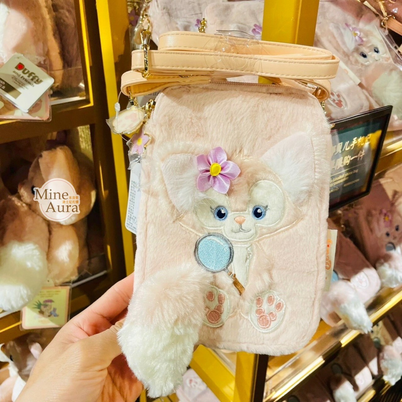 玲娜貝兒 Lina bell 立體 絨毛 造型 透明設計 手機包 斜背包 -上海迪士尼樂園