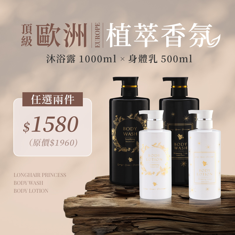 【任選兩瓶$1580】歐洲植萃香氛沐浴露＆身體乳