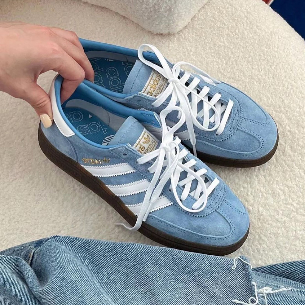 ADIDAS ORIGINALS HANDBALL 寶寶藍 天空藍 藍白 麂皮 復古 德訓鞋 男女同款 復古休閒鞋 BD7632