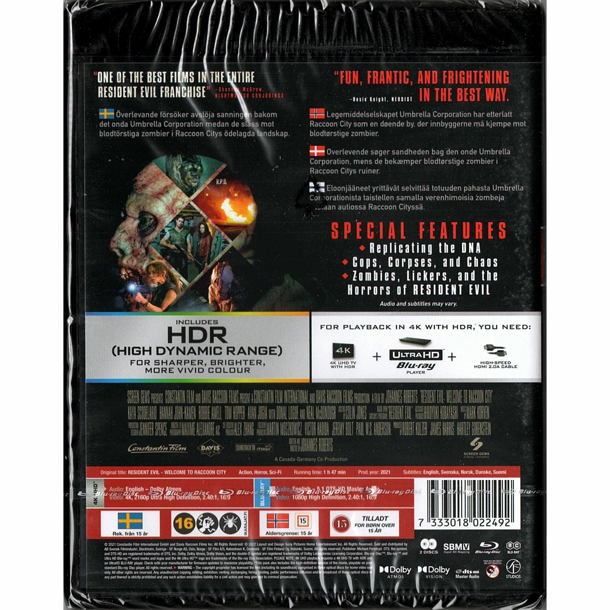 生化危機首部曲：浣熊市 (2021) (4K Ultra HD + Blu-ray) (北歐版)