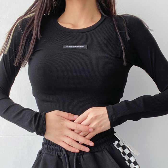 Hot selling tight-fitting long-sleeved T-shirt (black) (size S-L) (contact customer service after placing order to confirm delivery size)