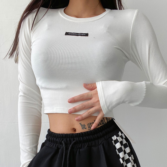 Hot selling tight long-sleeved T-shirt (white) (size S-L) (contact customer service after placing order to confirm delivery size)