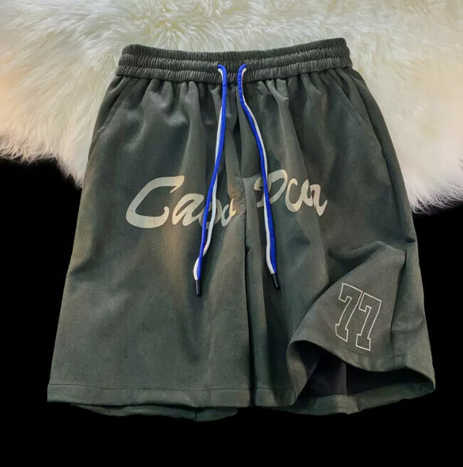 新款休閒寬鬆短褲（軍綠色M-5XL）（下單后聯繫客服確認發貨尺碼）