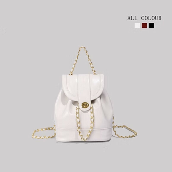 Hot selling niche shoulder bag backpack [white] [size: 18cm*15cm*21cm]
