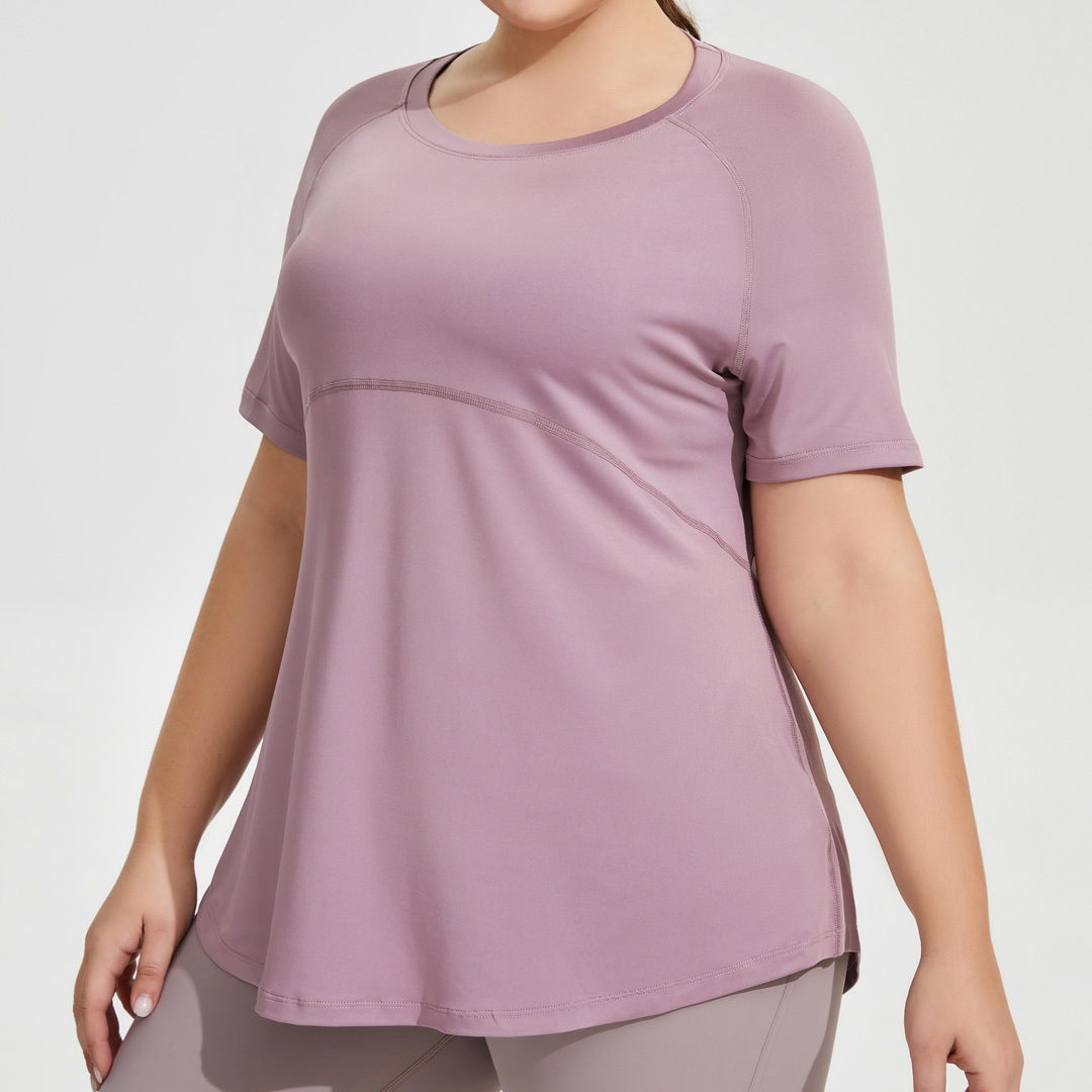 大碼長版網孔美背/瑜珈/運動/機能短袖