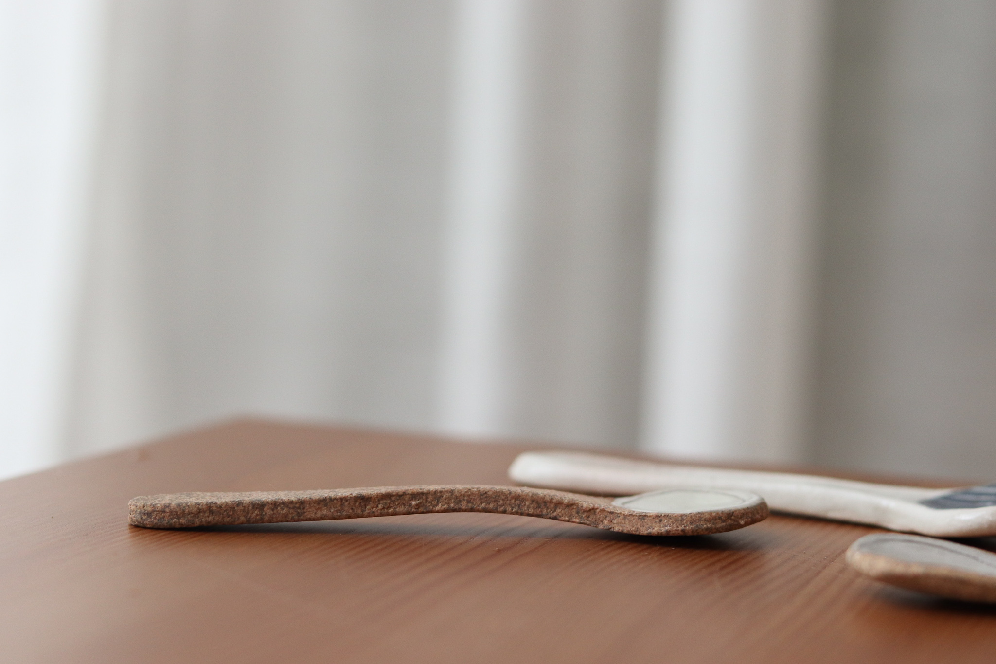 日本 手作 陶製 攪拌匙