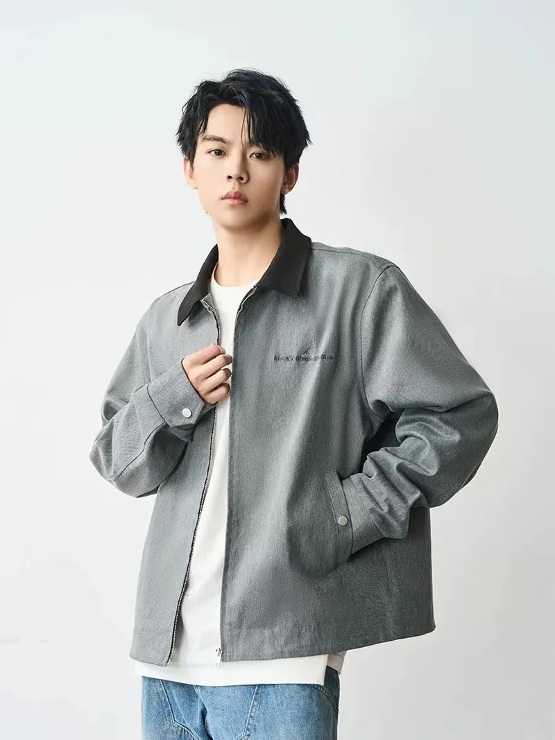 Harsh and Cruel 24SS cleanfit水洗刺繡斜紋布工裝翻領外套 HL233050562