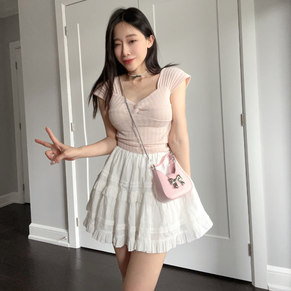 【奶油蛋糕】DOMISS蓬蓬短裙-2色 蛋糕裙 蕾絲裙 短裙 (現+預)