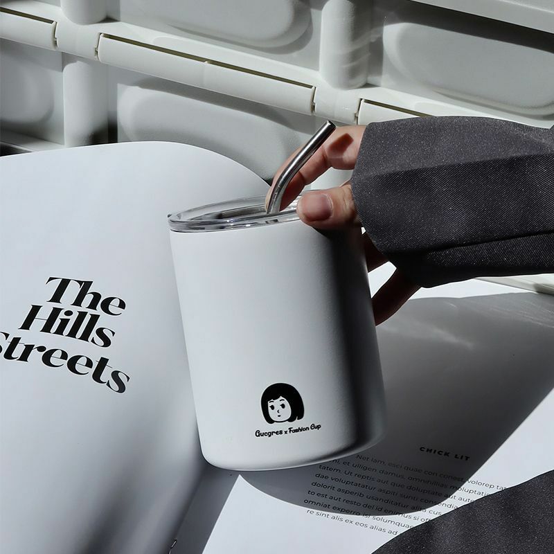 《4194》文青男孩女孩情侶系列 吸管杯350ml/600ml