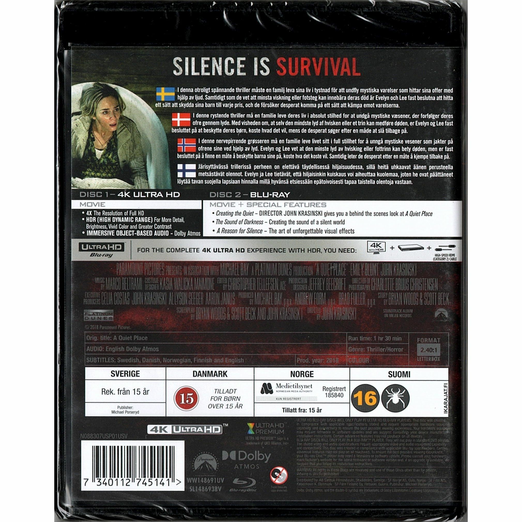 無聲絕境 (2018) (4K Ultra HD + Blu-ray) (北歐版)