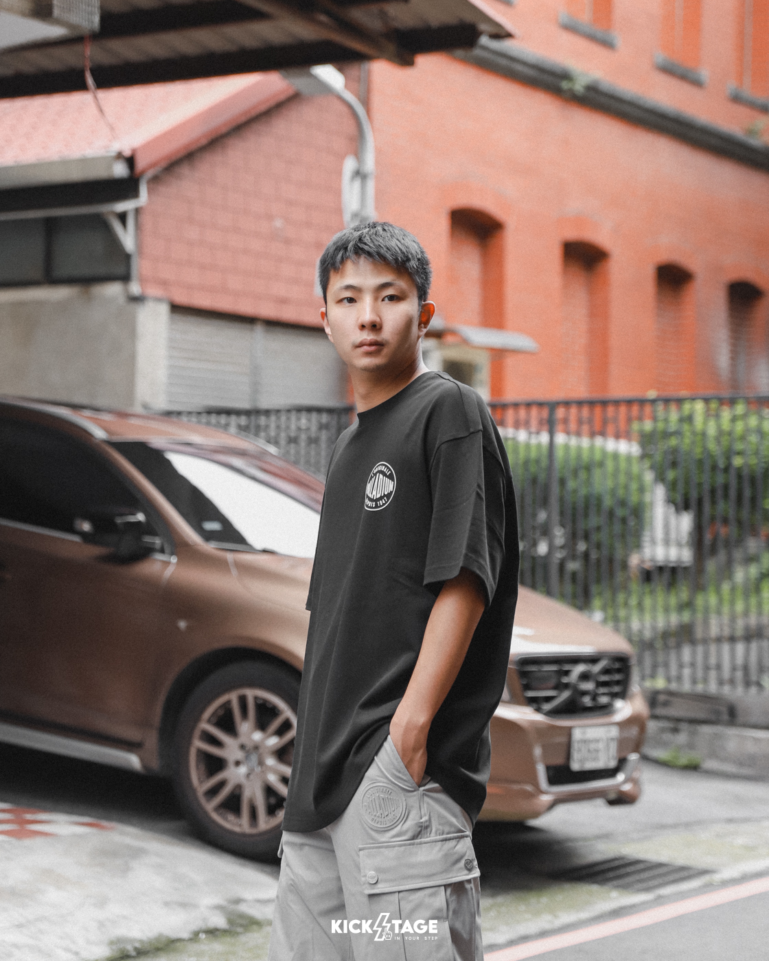 男女款 PALLADIUM VINTAGE SHIRT 香草冰色 鉛黑色 復古 工裝印刷 短袖 短T【109644】