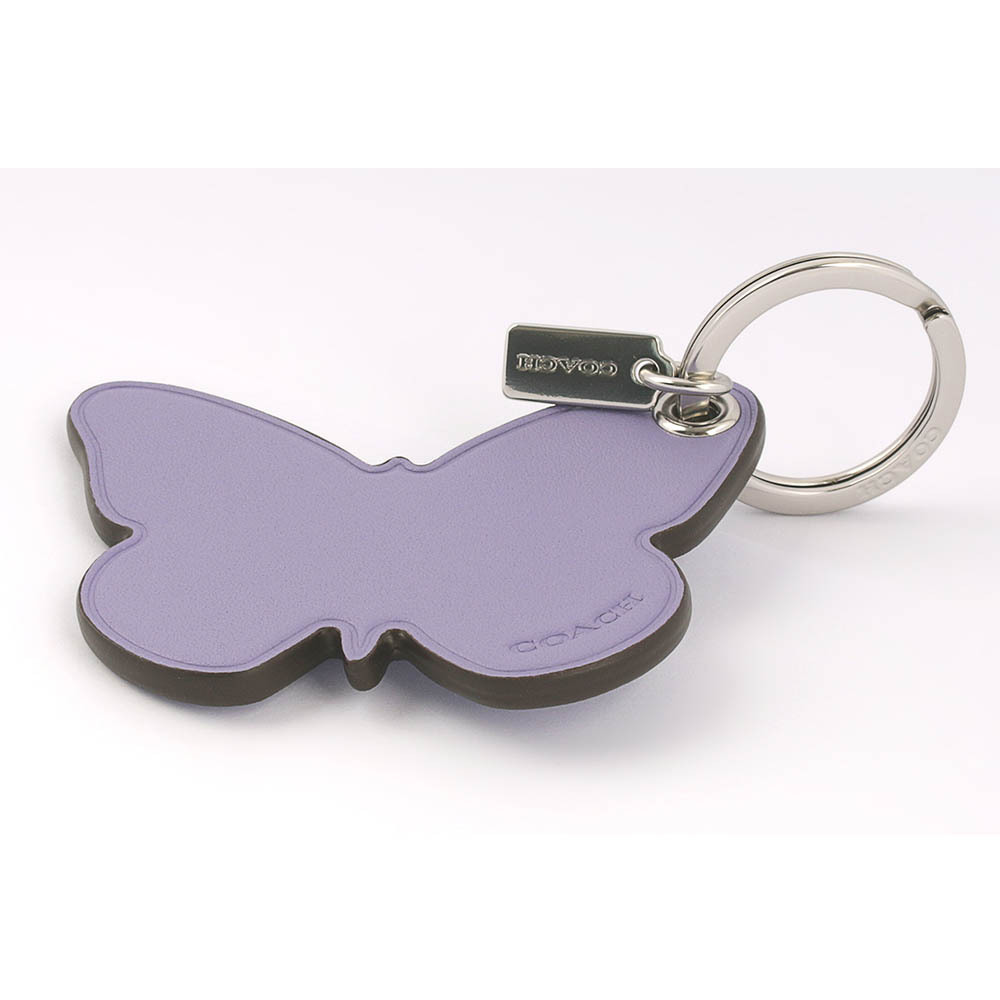 【COACH】平滑皮革蝴蝶造型吊飾/鑰匙圈(紫羅蘭) CR903 SVIZ