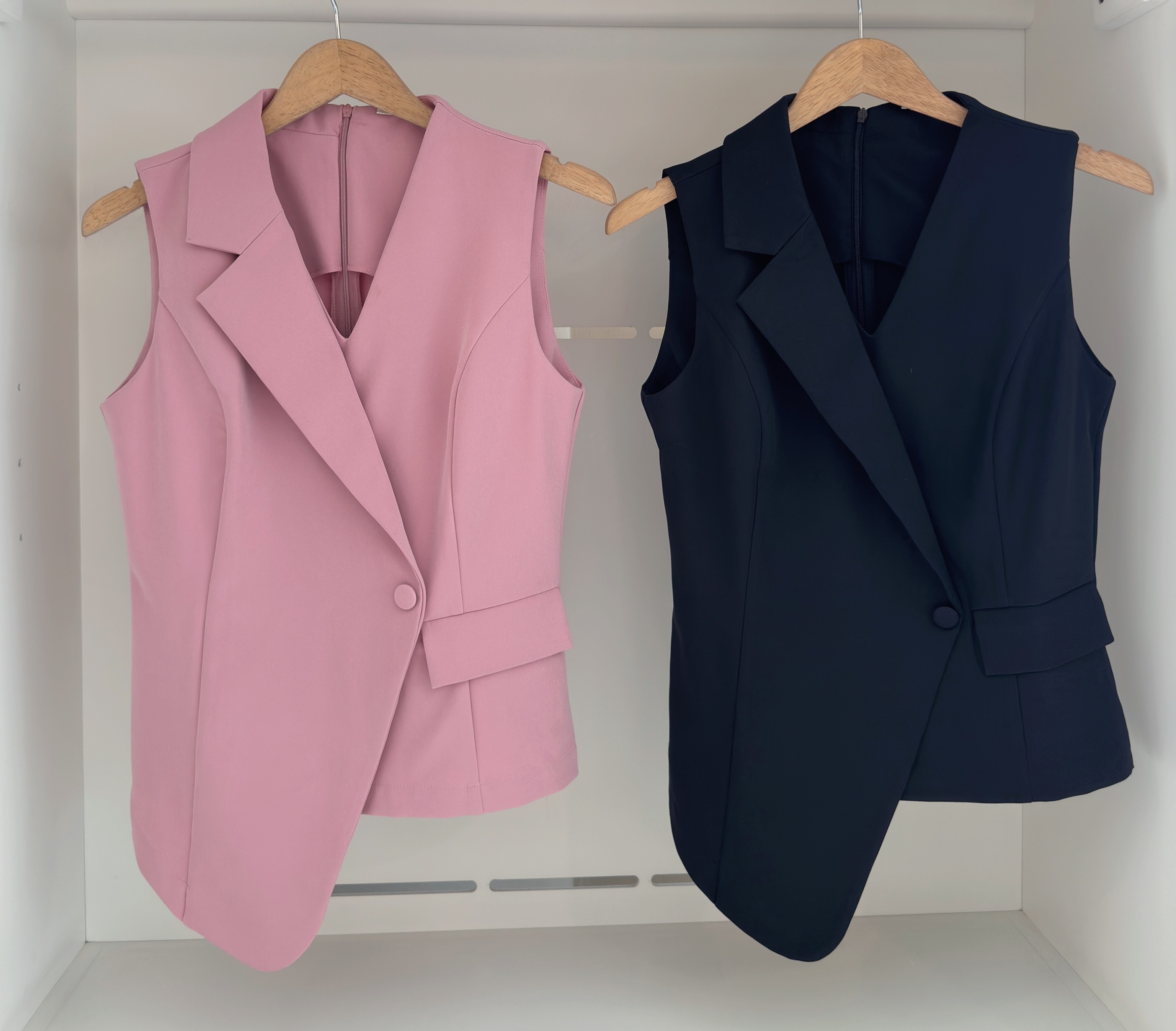 ASYMMETRICAL VEST BLOUSE