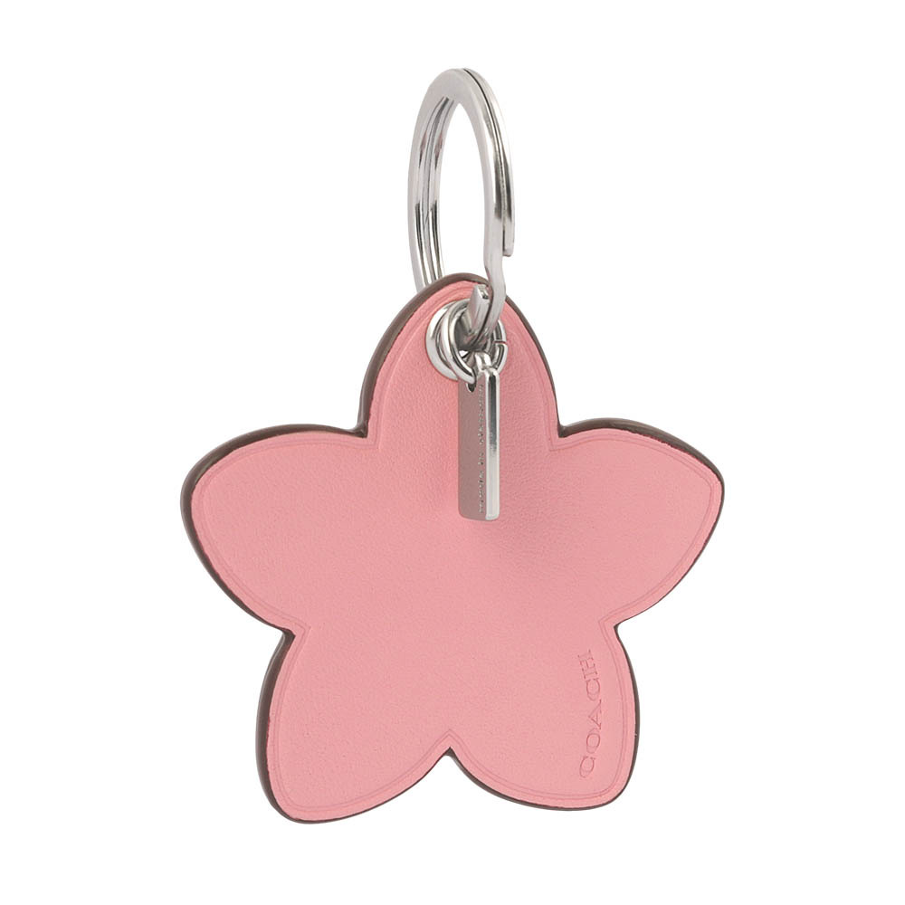 【COACH】平滑皮革花朵造型吊飾/鑰匙圈