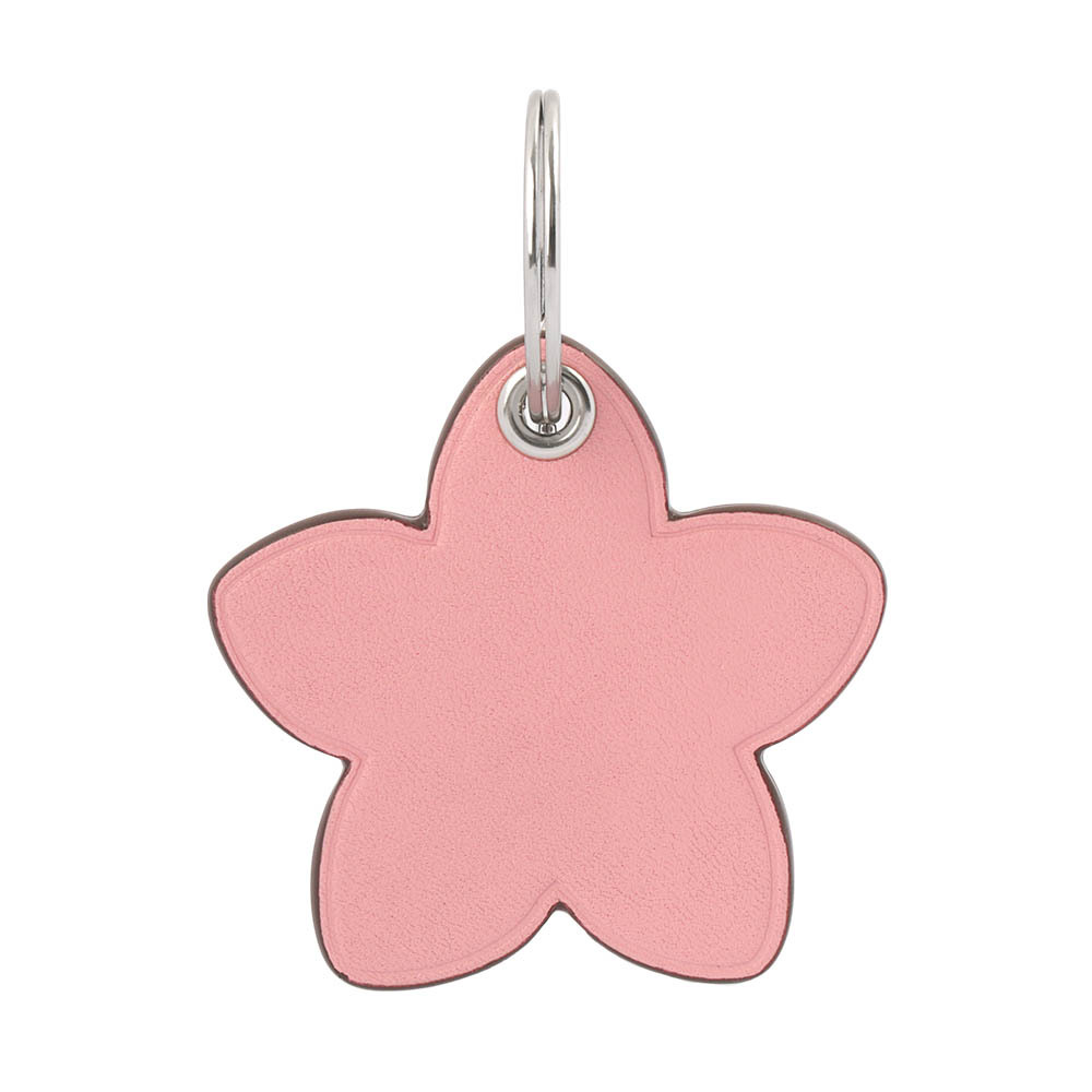 【COACH】平滑皮革花朵造型吊飾/鑰匙圈(粉色) CR904 SVVDT