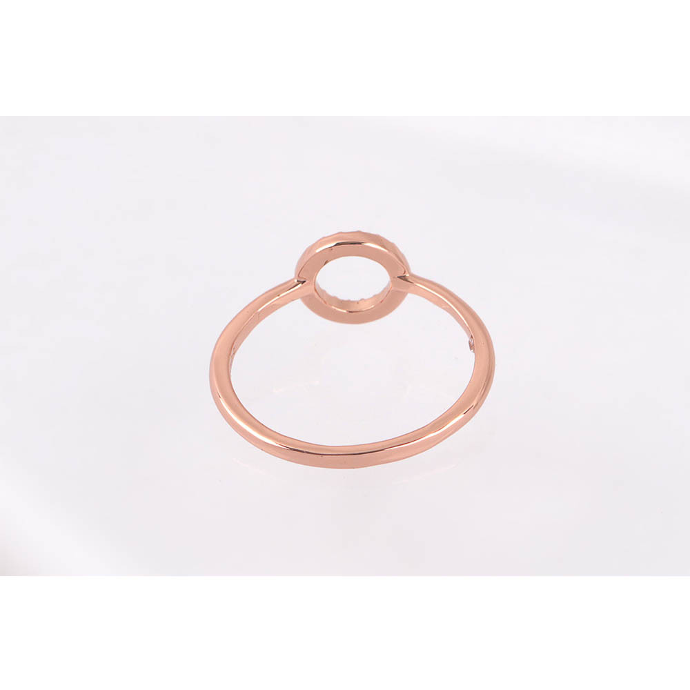 【COACH】鏤空圓形水鑽戒指7號(玫瑰金) CO43100004