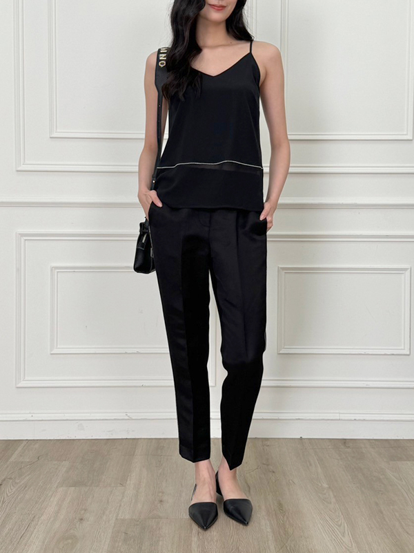 PESERICO 側邊細鏈長褲