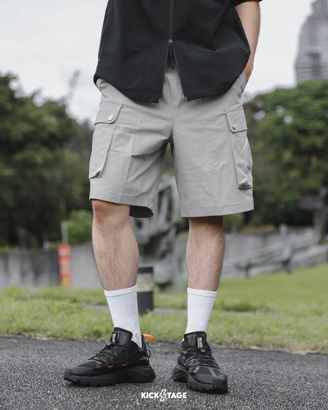 **特價商品售出無退換**男女款 PALLADIUM CARGO SHORTS 燧石灰 石墨黑 大口袋 機能 內置腰帶 短褲【109692】