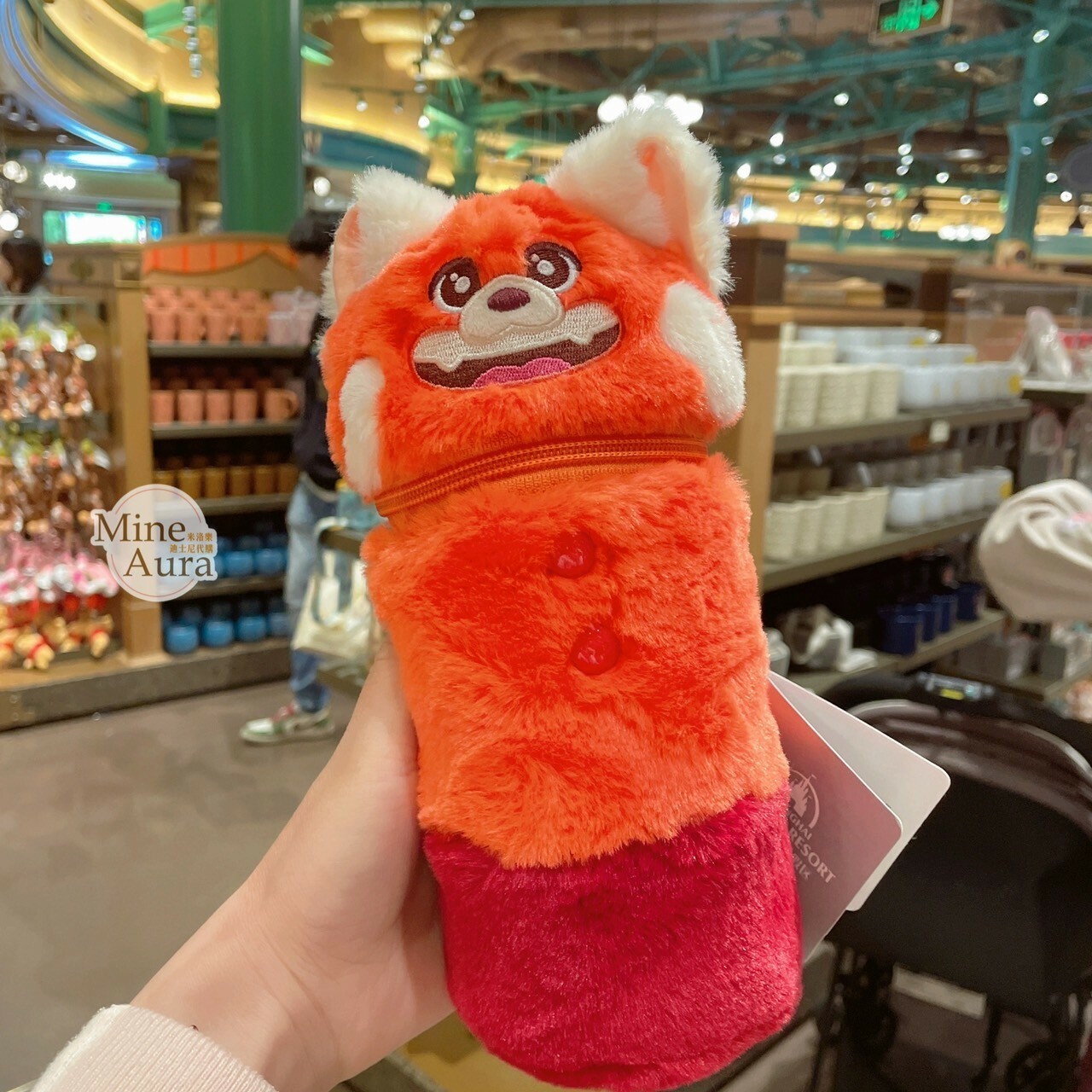 紅熊貓 美美 Meilin 保溫瓶+絨毛造型杯套 青春養成記 Turning Red -上海迪士尼樂園