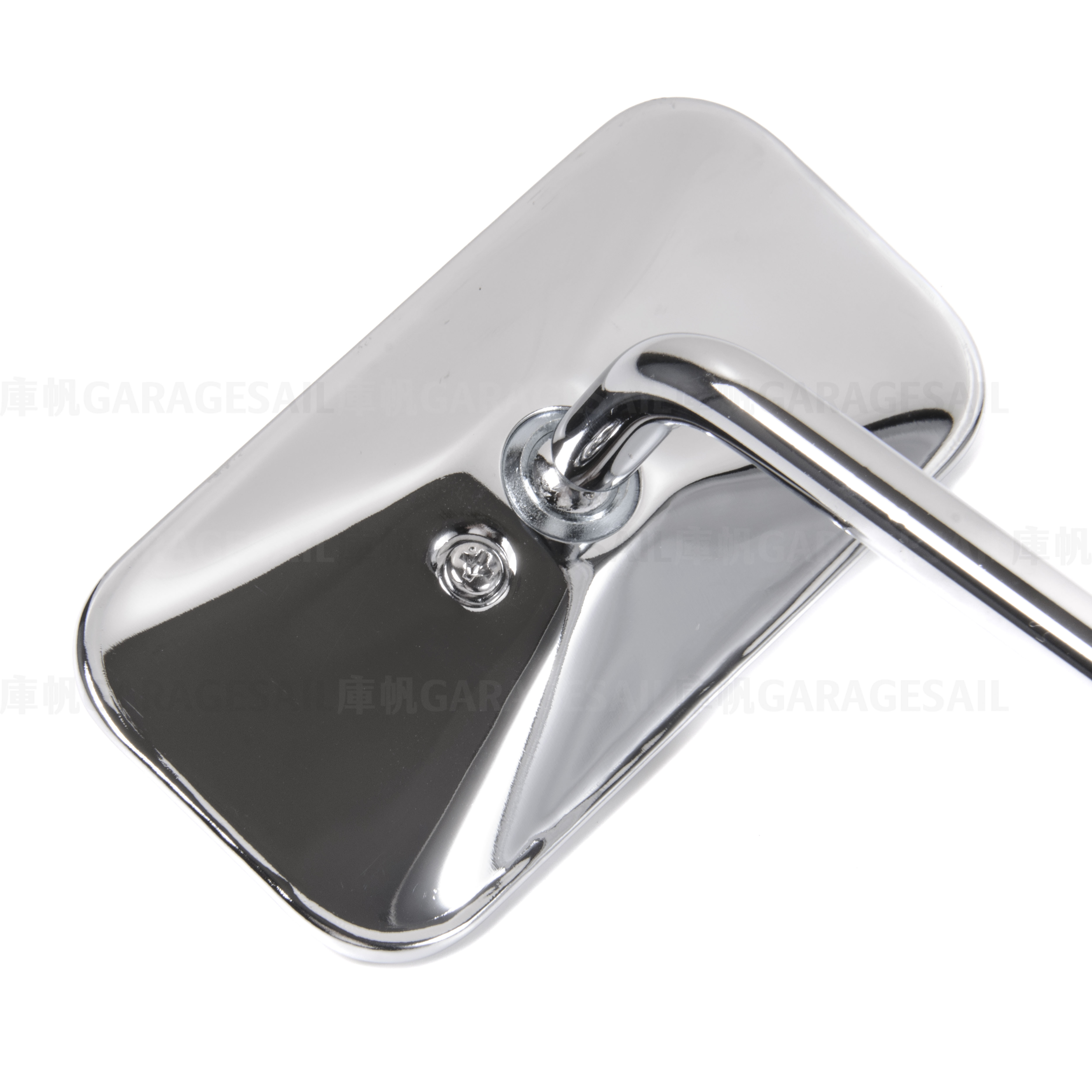 長桿 夾式 後照鏡 小長方 銀