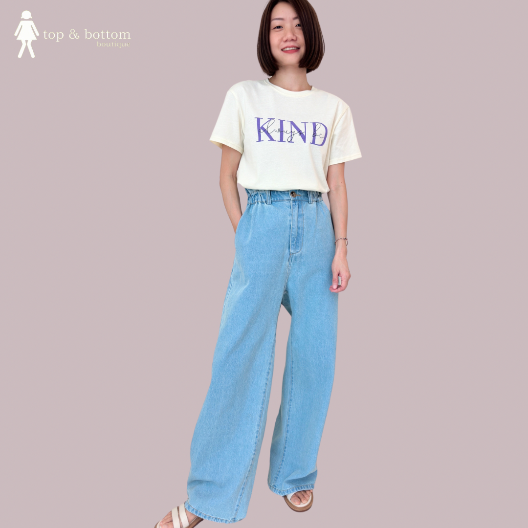 DENIM WIDE LEG LONG PANT